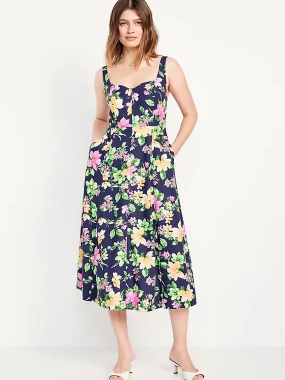 Old Navy Floral Midi Sundress with Pockets